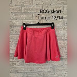 BCG Hot Pink Tennis Skirt GIRLS L 12/14